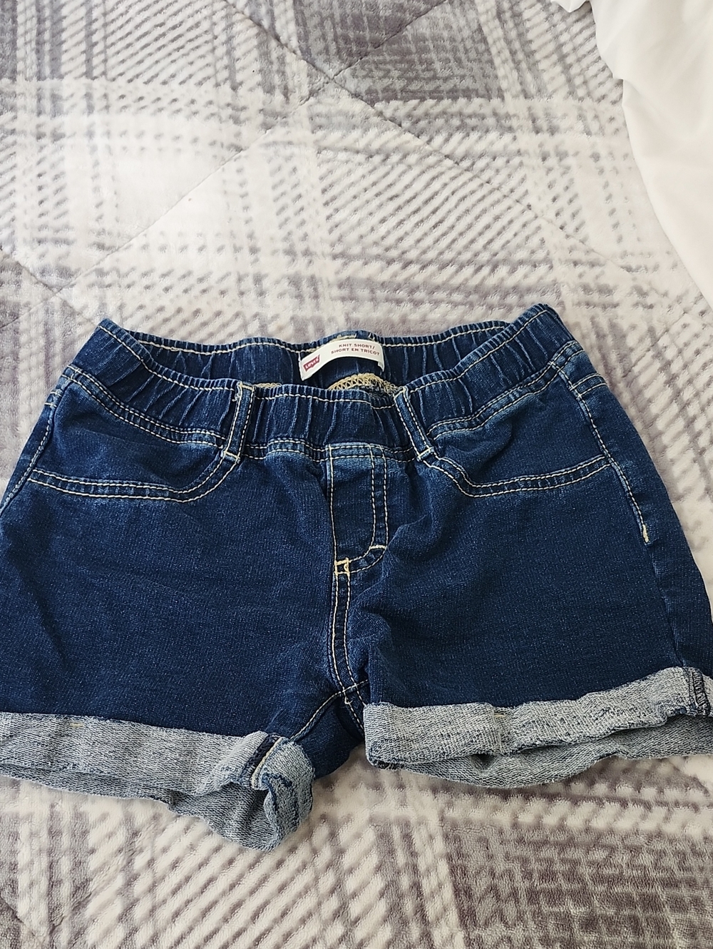 Levi's Navy Blue Knit Shorts with Contrast Stitching